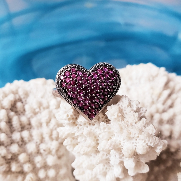 Crystal heart ring 925 silver - Picture 3 of 5